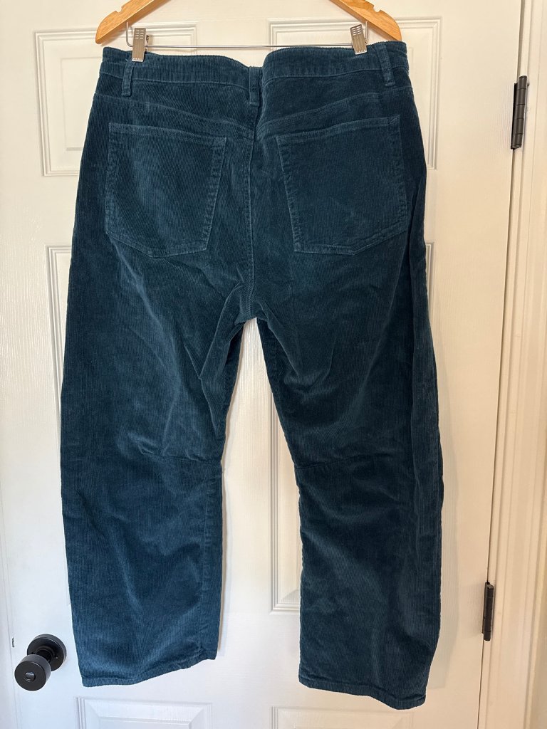 Roucha Blue Corduroy Cropped Barrel Leg Pants Size C — image 3 of 6